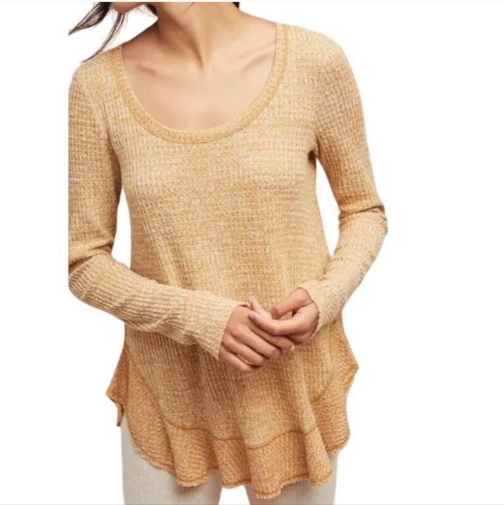 Anthropologie Saturday Sunday Wendy Waffle Knit Thermal size Medium